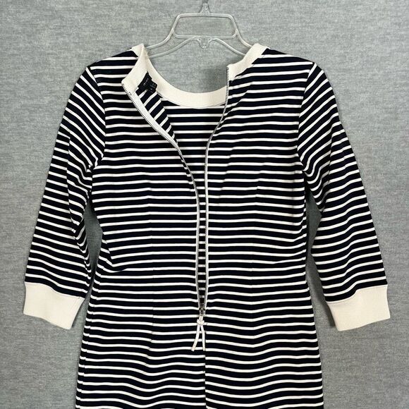 Theory Zamion Striped Dress Womens 8 Preppy Tenniscore Sporty Summer Blue White - Picture 6 of 12